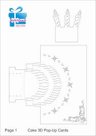 Make sure that the center crease line matches the center dotted line on the card. Happy Birthday Cake 3d Pop Up Greeting Card Kirigami Pertaining To Happy Birthday Pop Up Card Free Templa Pop Up Card Templates Pop Up Cards Heart Pop Up Card
