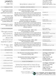 Three Column One Page Cv Template Cv Template Master Business Analyst Cv Template Cv Template Free