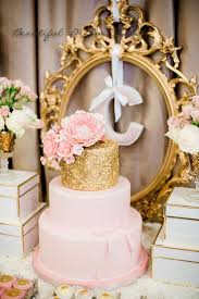Elegant Rose Gold Birthday Cake Ideas Elegant Gold And Pink Birthday Party Ideas Photo 3 Of 11 Elegant Birthday Party Pink Birthday Party Baby Birthday Party Girl
