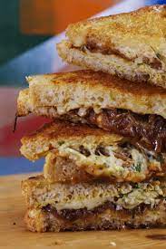 French Onion Grilled Cheese Spring Greens Salad With Tarragon Vinaigrette Rachael Ray Recipe Onion Grilled Cheese Grilled Cheese Recipes Sandwiches