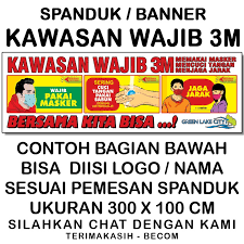 Who sebelumnya menyatakan dukungan agar semua orang menggunakan masker di tempat umum untuk mencegah penyebaran dan penularan virus corona. Spanduk Kawasan Wajib 3m Memakai Masker Mencuci Tangan Menjaga Jarak Shopee Indonesia