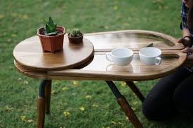 This high quality furniture piece is perfect when extra space is needed, in no time! This Beetle Inspired Coffee Table Features Fold Out Wings