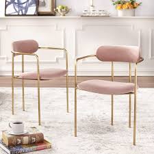 Carrigan Velvet Upholstered Side Chair Woven Dining Chairs Contemporary Dining Room Decor Pink Dining Chairs