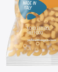 Matte Plastic Bag With Chifferini Rigati Pasta Mockup In Bag Sack Mockups On Yellow Images Object Mockups