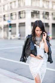 Morning Lace Lace Dress Statement Necklace Wendy S Lookbook Lace Dress Fashion Leather Jacket Dress