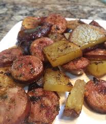 The fun begins in the kitchen. Easy Lunch Potatoes And Aidells Sausage And Publix