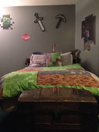 Minecraft Bedroom Sword And Pick Ax From Target Bedding From Red Bubble Wall Stickers From Amazon And Etsy