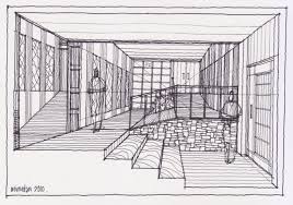 Sketch Draw Sectional Interior Perspective 270810 Interior Design Portfolios Wood Interior Design Creative Interiors Ideas