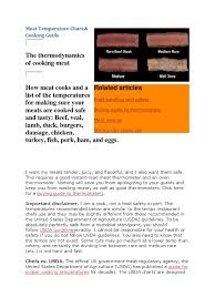 32 Unusual Safe Meat Cooking Temperatures Chart