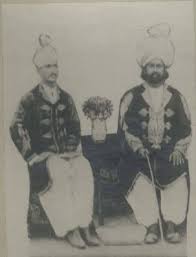 Nawab Khan Bahdur Abdul Kareem Khan Niazi Raees E Azam Isakhel With His Son Nawabzada Abdul Majeed Khan Circa 1930s Male Sketch Kareem Tribe