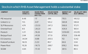 Investment, market cap and issuer: Personnel Changes At Rhb Asset Management Spark Panic Selling The Edge Markets