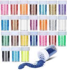 Lisopo 24pcs Glitzer Glitzerpulver Glitzerstreuer Glitter Zum Basteln Karten Herstellen Dekorieren Amazon De Kuche Hau Dekorieren Glitter Tattoos Glitzer