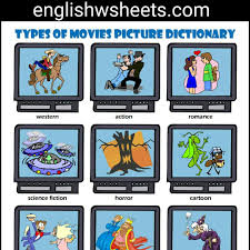There are plenty of chances to mash them together, but much like our character archetype post, we wanted to give you the basics so you could subvert and refine as you work. Types Of Movies Esl Printable Picture Dictionary For Kids Types Movies Movietypes Films Filmtype Dictionary For Kids Picture Dictionary English Vocabulary