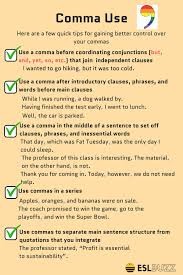 (2) the comma before and joining two independent clauses. Comma Rules 8 Rules For Using Commas Correctly Eslbuzz Learning English