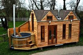Yeo jin goo & iu cut. Tiny Cabin On Trailer With Outdoor Hot Tub Built In In Uk Tiny House On Wheels Tiny House Tiny House Plans