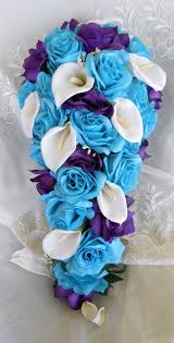 Lifelike christmas trees, indoor & outdoor foliage Turquoise Malibu Blue And Royal Purple Bridal Wedding Set 19 Etsy Purple Wedding Flowers Blue Wedding Flowers White Wedding Bouquets