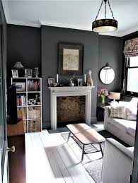 See our favorite ways to decorate gray rooms now. Snug Tv Room Dark Grey Walls See Blog For Details White Painted Floor Boards Blog Boards Da Grey Walls Living Room Living Room Grey Dark Grey Living Room