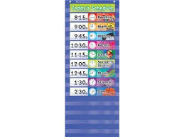 teachers students school classroom colorful daily schedule pocket chart