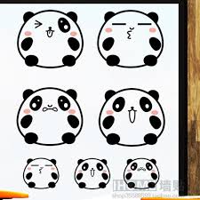 Removable Wall Sticker Lucu Ekspresi Panda Kartun Hewan Kabinet Laptop Toilet Be Shopee Indonesia