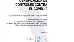 Una vez que tramites el permiso, tenés que llevar el certificado siempre con vos. Certificacion De Controles Contra El Covid 19 Gobierno Del Peru