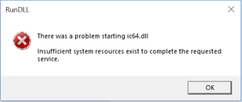 Ic64dll Insufficient System Resource Exist To Complete The Request Microsoft Community