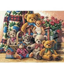 Complete your next cross stitching project with one of these kits from joann. Dimensions Gold Collection Counted Cross Stitch Kit Teddy Bear Gathering Joann Dimensions Cross Stitch Cross Stitch Cross Stitch Kits