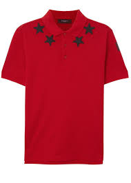 Black And Red Designer Shirt Givenchy Red Piqu Cotton Polo Shirt Black Star Appliqu Neckline Number Print Sleeves Button Fastening Front Slips Mens Shirt Dress Shirts Cotton Polo Shirt