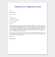 Application leave letter for college. How To Write A Leave Letter 29 Sample Letters For Work School Purshology