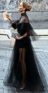 Olivia Palermo Valentino Black Tulle Dress Fashion Style Fashion Week