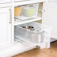 elfa white mesh pull out cabinet