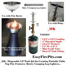 Knowing the answers to the following faq on propane fire pits can help you make better decisions, keep you and your family safe and set your mind at rest. Dk Universal Kit For Disposable 1lb Propane Tanks Propane Fire Bowl Diy Gas Fire Pit Gas Fire Table