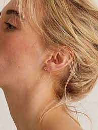 Aster Thread Through Flower Gold Plated Hoop Earrings Hoop Earrings Earrings Plating