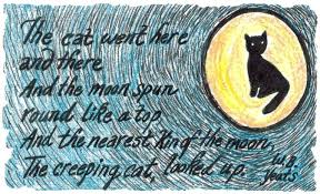 Illustration Of The Cat And The Moon Poem By Laura Lee Donoho The Cat And The Moon By W B Yeats 1 Moon Poems Cute Phrases Art Journal