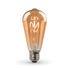 Cette ampoule au style rétro vintage sera idéale embellir un luminaire dans votre intérieur. Ampoule Led E27 St64 Ambree Filament Deco Vintage Eclairage Design