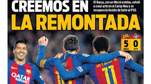 Psg stunned luis enrique's men in the first leg as they completely outplayed the spanish 21:52 8 mar 2017. Champions League Barcelona Papers React To Celta Win And Believe In Psg Comeback As Com