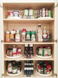 Kitchen Pantry Cabinet Filled With Lazy Susan Spice Racks Traditional Kitchen Lazy Susan Spice Rack Small Pantry Organization Spice Cabinet Organization