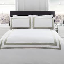 Grey and white striped print duvet cover set with zipper ultra soft breathable durable striped bedding set. Racing Green Signature Norada Border Stripe White Super King Bedding Set Diy At B Q