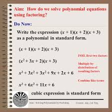 Demonstrates how to use the formulas for sums and differences of cubes. Aim How Do We Solve Polynomial Equations Using Factoring Ppt Video Online Download