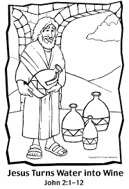 Water Into Wine Coloring Page Sunday School Coloring Pages Water Into Wine Bible Coloring Pages