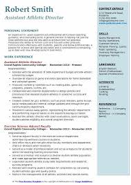 assistant athletic director resume