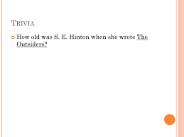 Jul 14, 2021 · trivia questions are fun, but they can also be educational. The Outsiders Review Game Ppt Download