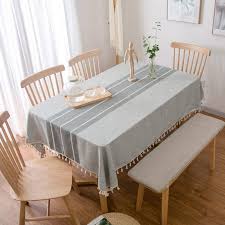 4.5 out of 5 stars, based on 6 reviews 6 ratings. Aonewoe Rectangular Tablecloth 140 X 200 Decoration Elegant Cotton Linen Table Cloth With Tassel Edge Dust Proof Washable Kitchen Table Cover For Dining Table Grey Buy Online In India At Desertcart In Productid 95624035
