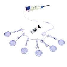 A sleek and modern style is right at your fingertips with led under cabinet lights! Aiboo Kitchen Under Cabinet Lighting Led 12vdc 8 Pack Black Cord Aluminum Puck Home Garden Universitasfundacion Lamps Lighting Ceiling Fans