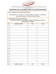 Check spelling or type a new query. Registro Asistencia De Participantes Ec
