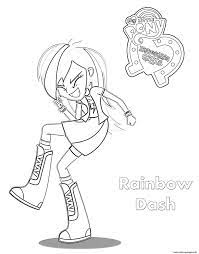 While her tail has a rainbow color. My Little Pony Rainbow Dash Coloring Pages Printable