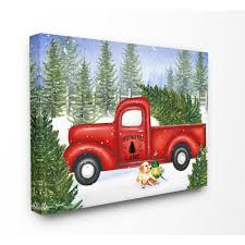Christmas decorating trends a christmas tree is a blank canvas that you can turn into a work of art. Stupell Industries 30 In X 40 In Holiday Christmas Tree Lane Red Pickup Truck With Dog And Lantern By Artist Sheri Hart Canvas Wall Art Hwp 232 Cn 30x40 The Home Depot