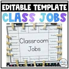 Class Jobs Template Editable Classroom Job Chart Class Jobs Classroom Jobs