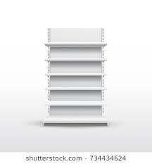 White Empty Store Shelves Retail Shelf Rack Showcase Display Mockup Template Ready For Your Design Vector Illustratio Retail Shelving Store Shelves Shelves