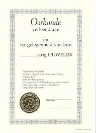 Huwelijk Cadeau Originele Oorkonde Huwelijk A4