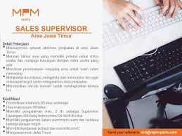 Supervisor adalah seseorang yang diberikan kewenangan oleh pejabat di atasnya untuk memberikan perintah, mengawasi pekerjaan anak buahnya serta mengawasi dan memerintah pelaksana aktivitas. Lowongan Kerja Sales Supervisor Di Mpm Parts Gedangan Sidoarjo Portal Info Lowongan Kerja Surabaya Jawa Timur 2020